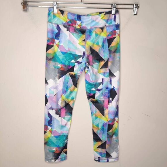 Athleta Girl High Rise Chit Chat Capri Tight Multicolor Geometric - Picture 8 of 11